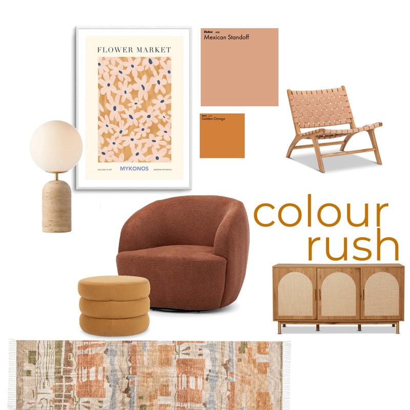 colour rush - orange Mood Board by Einzig on Style Sourcebook