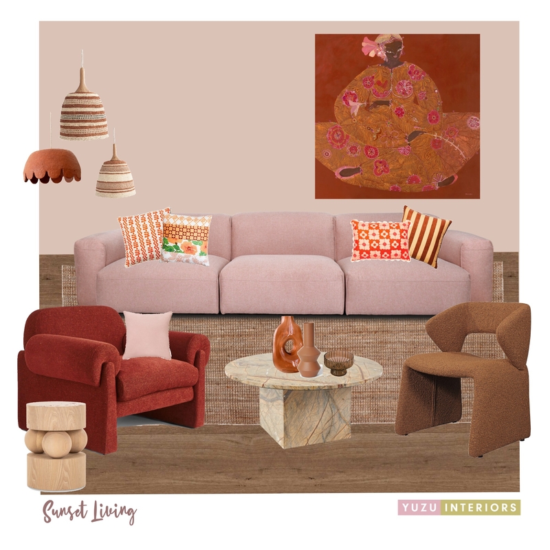Sunset Living Mood Board by Yuzu Interiors on Style Sourcebook