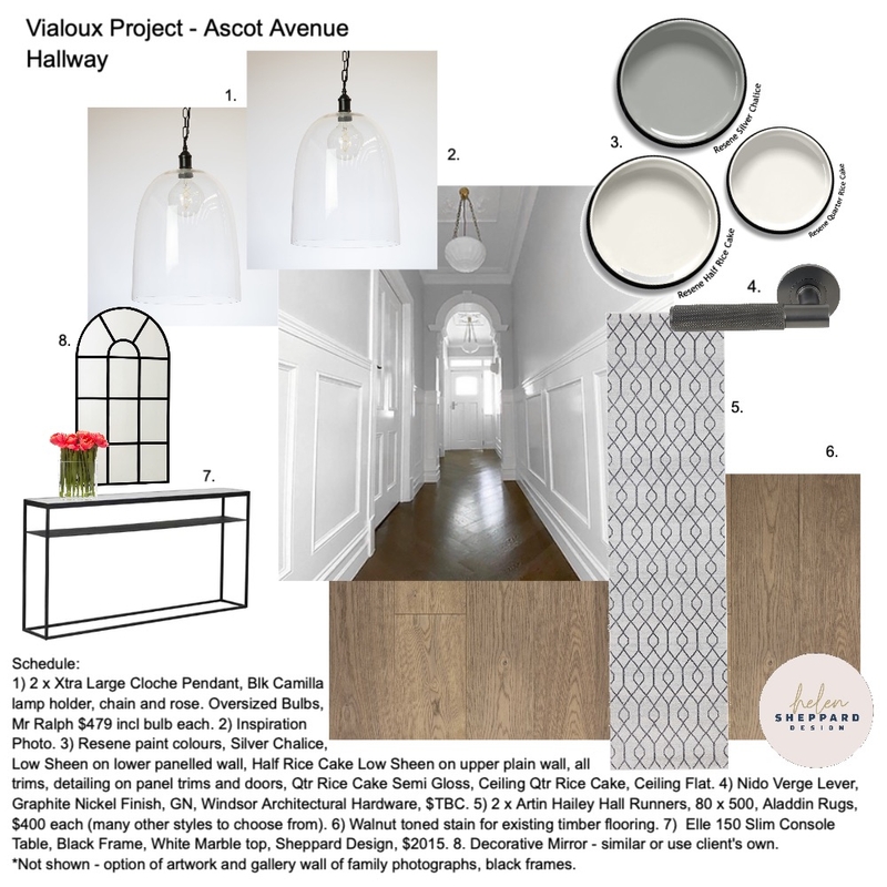 Ascot Ave Project - Hallway V1 Mood Board by Helen Sheppard on Style Sourcebook
