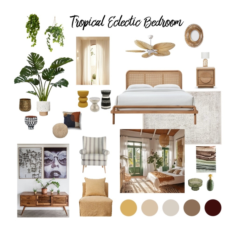 Tropical Eclectic Bedroom Mood Board by marietchelle on Style Sourcebook