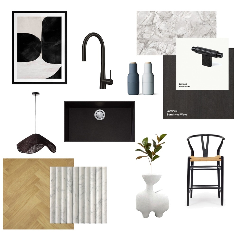 Monochrome kitchen Mood Board by Reflective Styling on Style Sourcebook