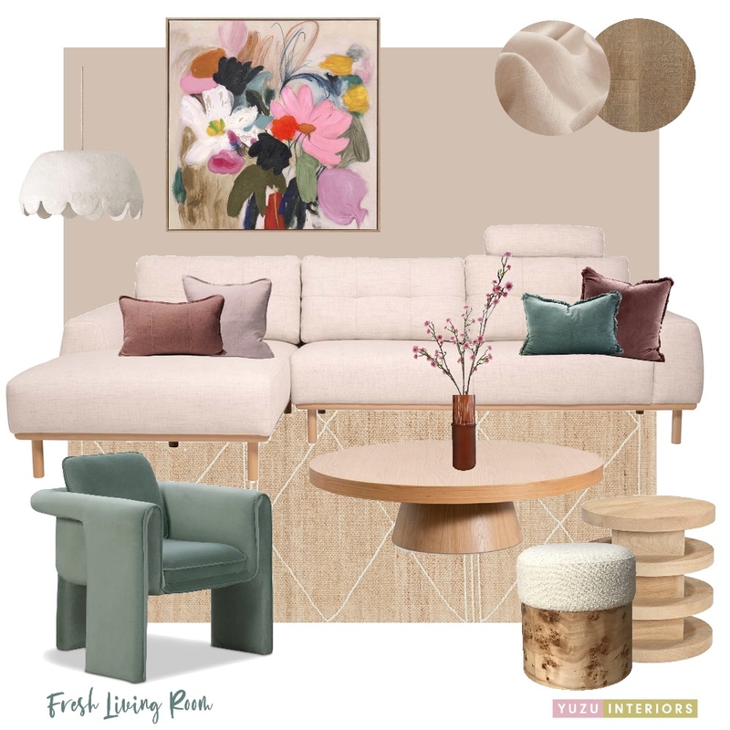Fresh Living Room Mood Board by Yuzu Interiors on Style Sourcebook
