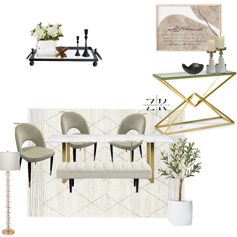 Glam dining room Mood Board by Interiors By Zai on Style Sourcebook