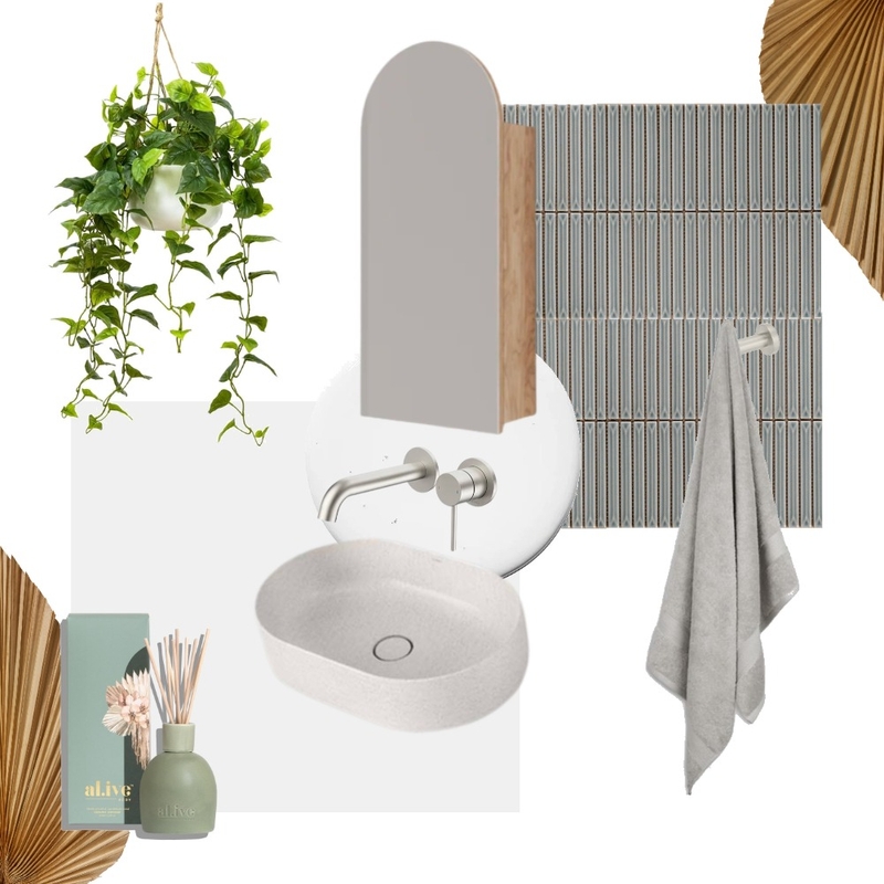 Moodboard Monday - Ingrain Ash Arched Shaving Cabinet Mood Board by The Blue Space on Style Sourcebook