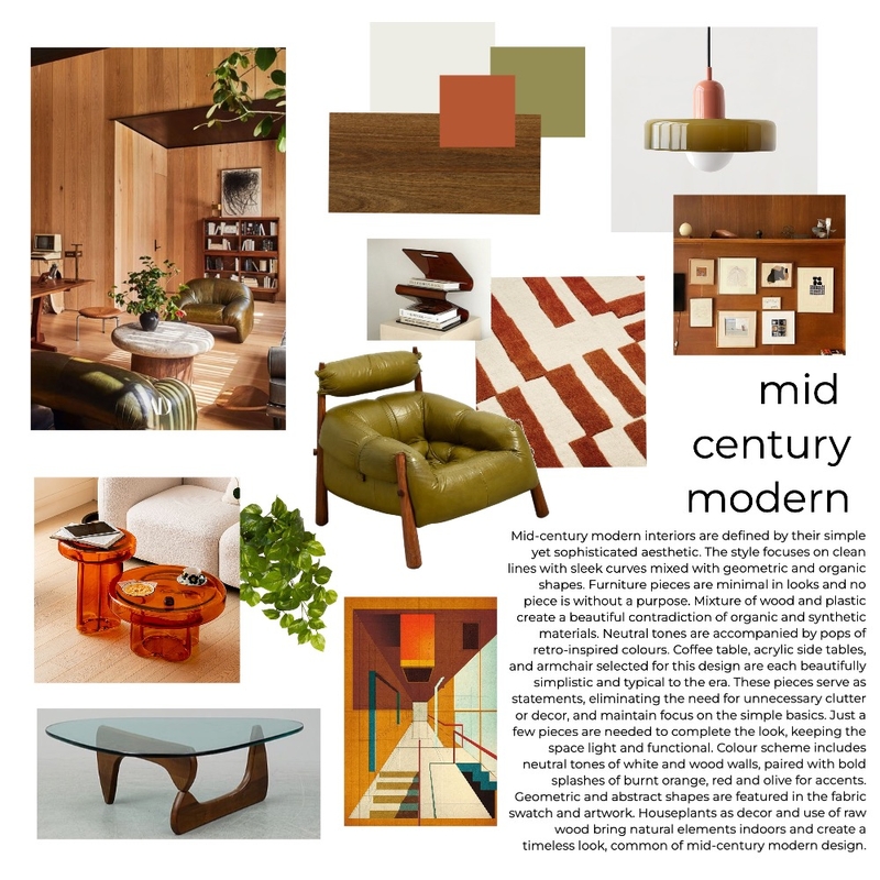 Mid Century Modern Mood Board by AmberTolsma on Style Sourcebook