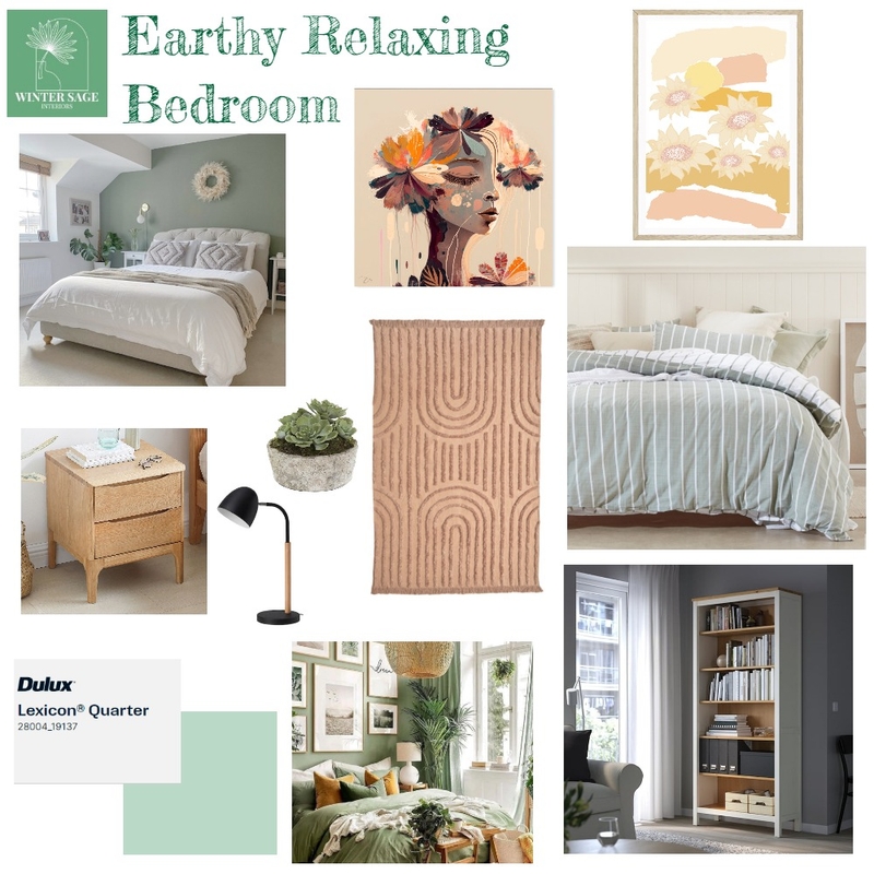 Earthy Relaxing Bedroom Mood Board by Winter Sage Interiors on Style Sourcebook