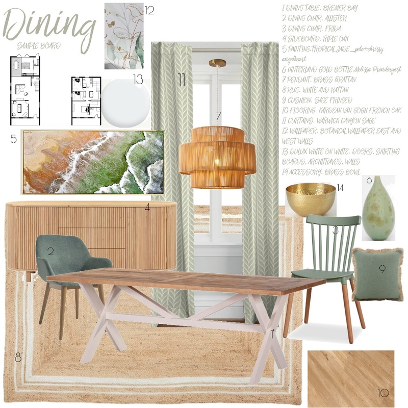 Sample board_Dining room_11_ Mood Board by manu' on Style Sourcebook