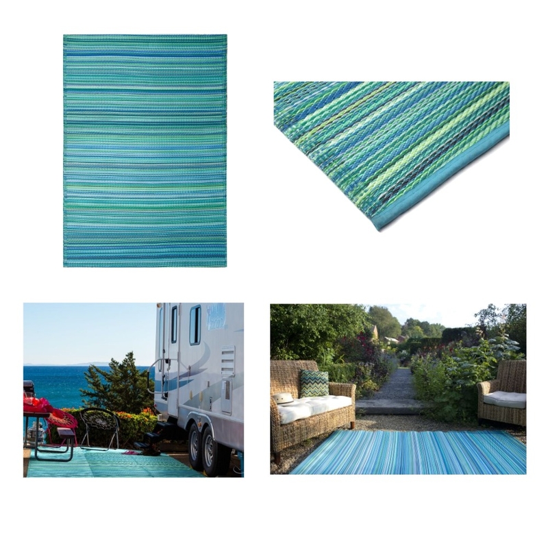 Cancun Aqua Blue Recycled Plastic Outdoor Rug Mood Board by Fab Habitat on Style Sourcebook