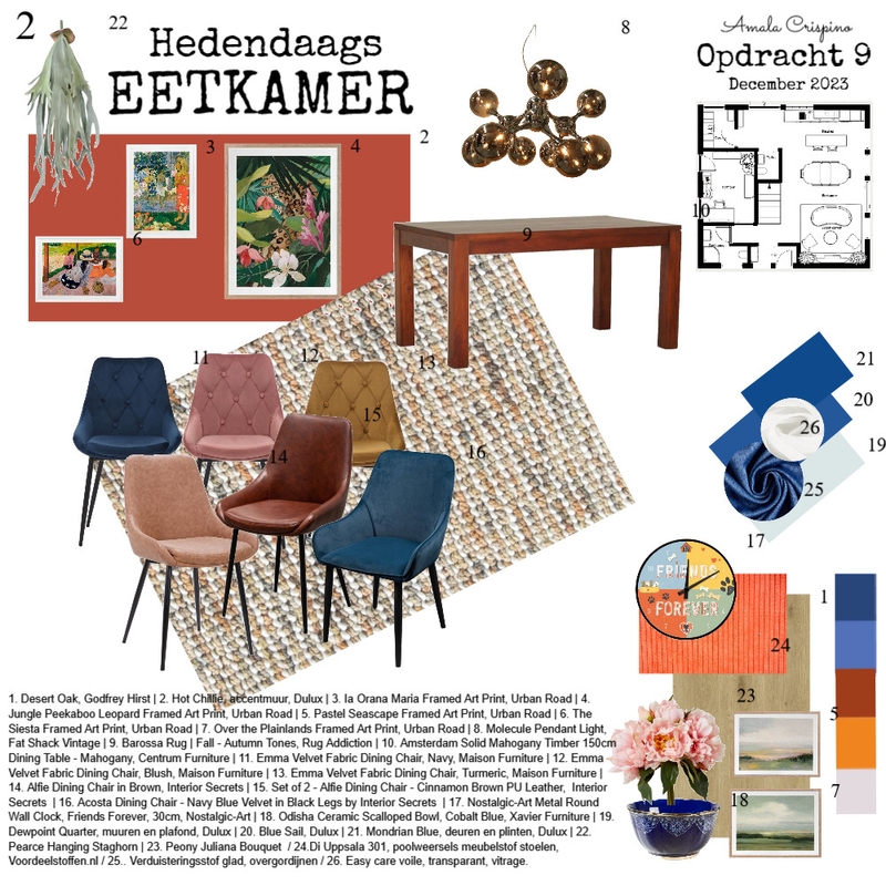 Opdracht 9 -  2. Eetkamer Mood Board by Amala108 on Style Sourcebook