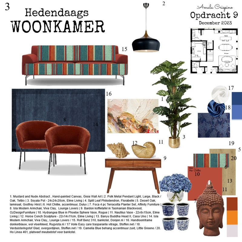 Opdracht 9 - 3. Woonkamer Mood Board by Amala108 on Style Sourcebook