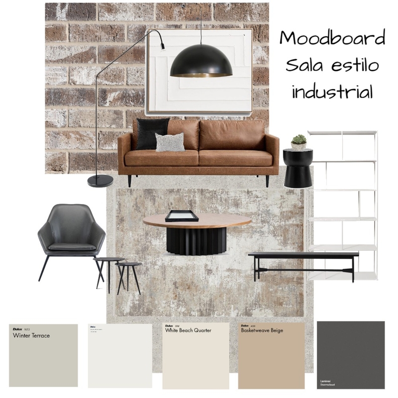 Mood board Sala estilo industrial Mood Board by ValeriaBesteiro on Style Sourcebook