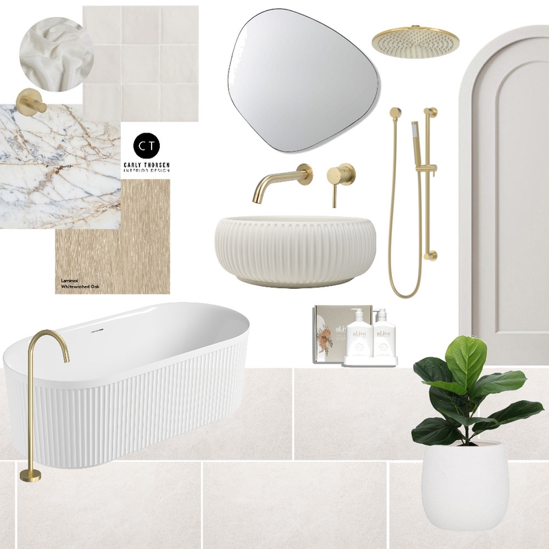 Bathroom White-on-White Mood Board by Carly Thorsen Interior Design on Style Sourcebook