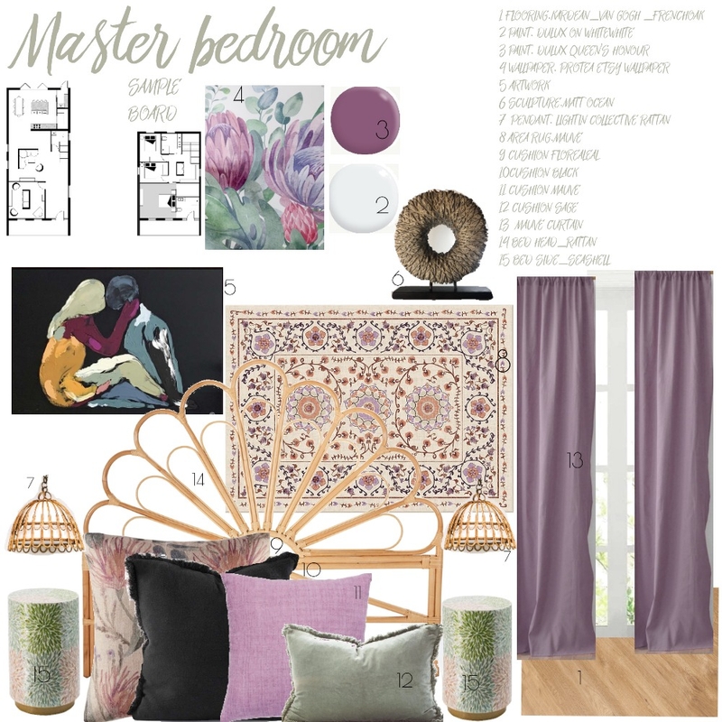 Master Bedroom Sample Board_14_061223_Pronat per inoltro Mood Board by manu' on Style Sourcebook