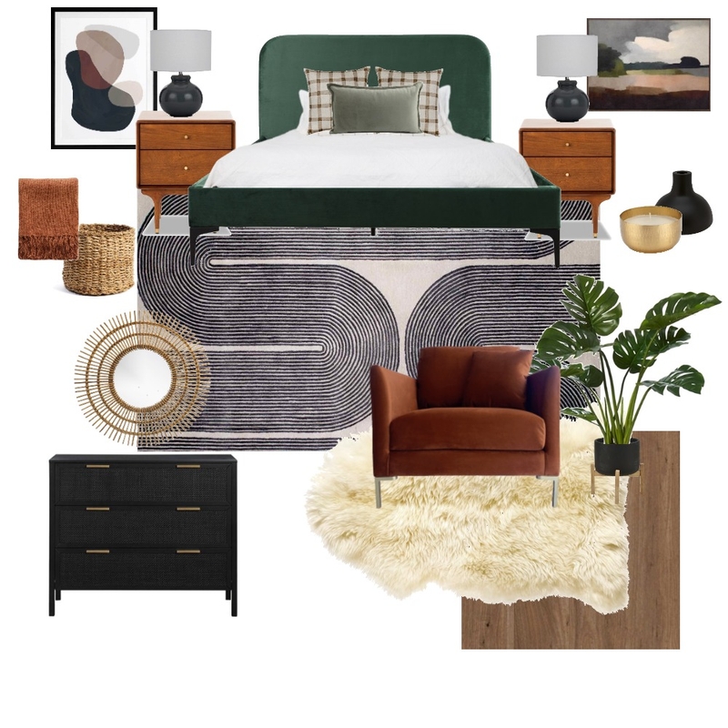 Dark Bedroom Mood Board by westofhere on Style Sourcebook