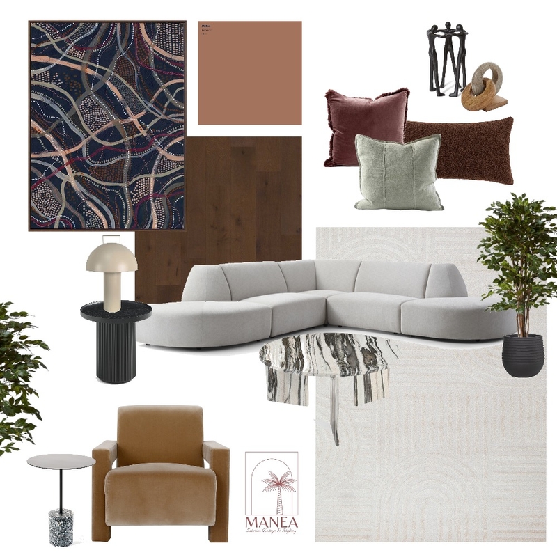 Contemporary Australian Living Mood Board by Manea Interiors on Style Sourcebook