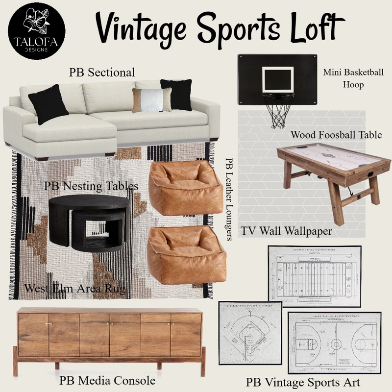 Vintage Sports Loft Mood Board by Talofa Designs on Style Sourcebook