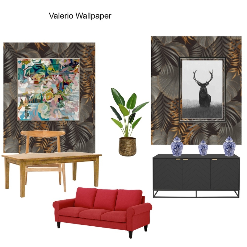 Wallpapered Dining wall Valerio Wallpaper- Edith Mood Board by Asma Murekatete on Style Sourcebook