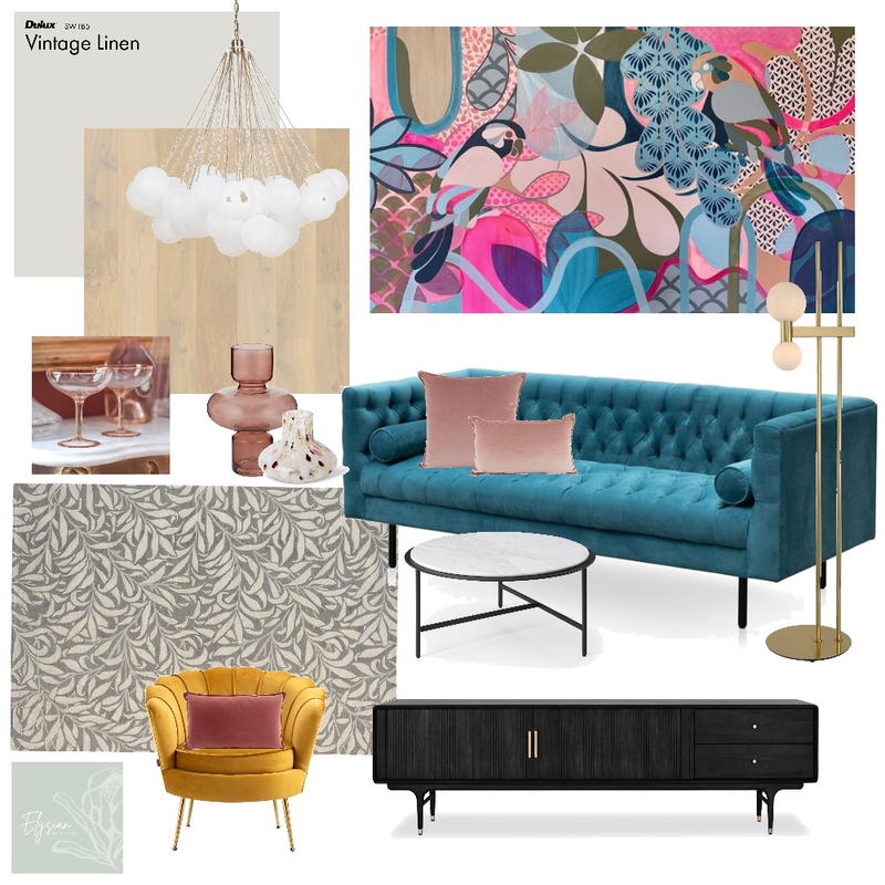 Fun living area Mood Board by Elysian Interiors on Style Sourcebook