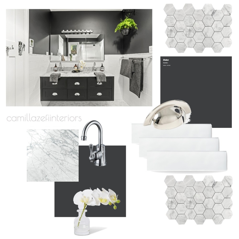 Modern Vintage Ensuite Bathroom Mood Board by Camilla Zefi Interiors on Style Sourcebook