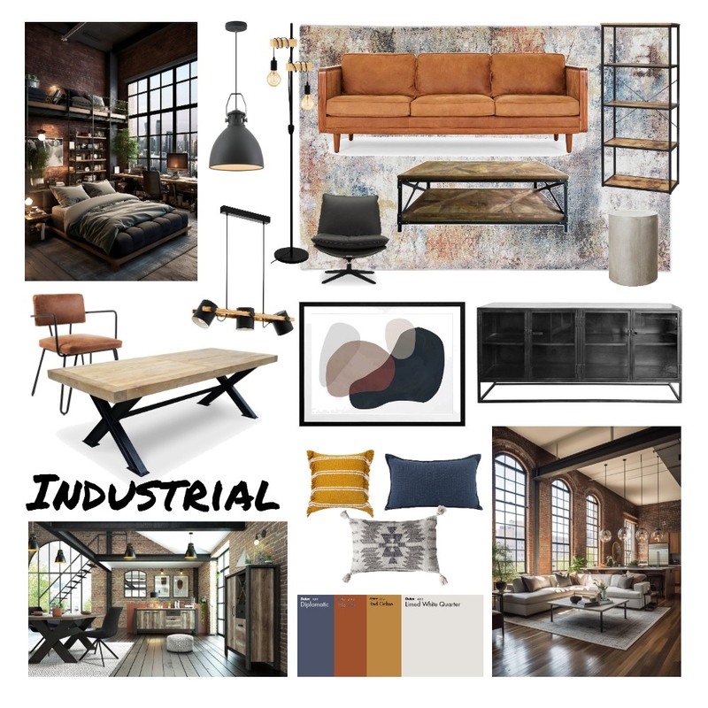 Industrial Mood Board Mood Board by starletta_88@hotmail.com on Style Sourcebook