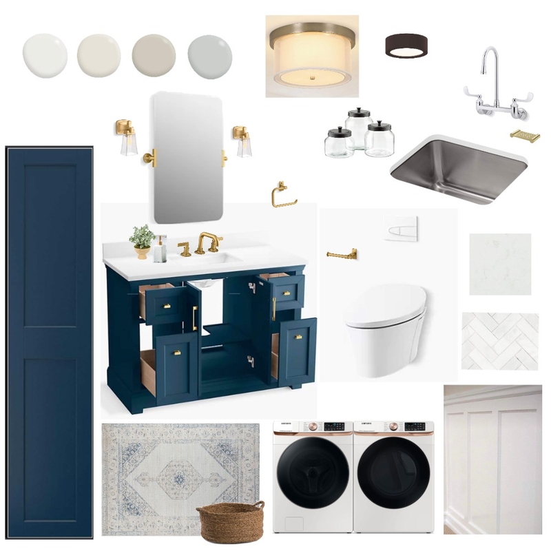 Powder & Laundry Room Mood Board by styleshare on Style Sourcebook