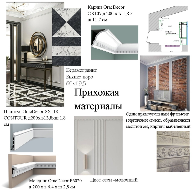 Прихожая, материалы Mood Board by TatianaFololeeva on Style Sourcebook