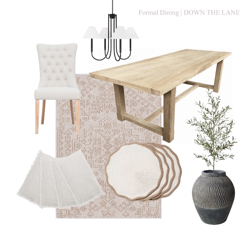 Formal Dining Table Mood Board by DOWN THE LANE by Tina Harris on Style Sourcebook