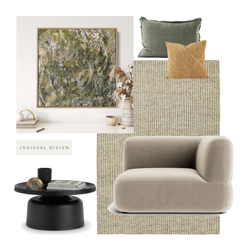 Moss Green Living Mood Board by E N V I S U A L      D E S I G N on Style Sourcebook