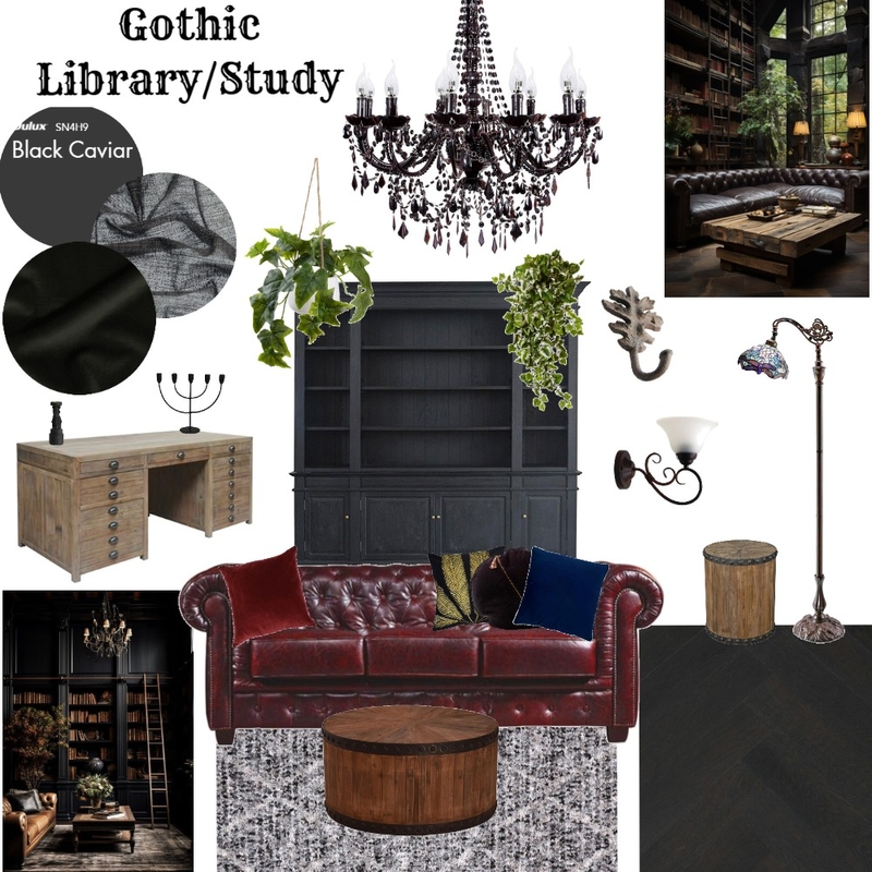 Gothic Study/Library Mood Board by RFKDesigns on Style Sourcebook