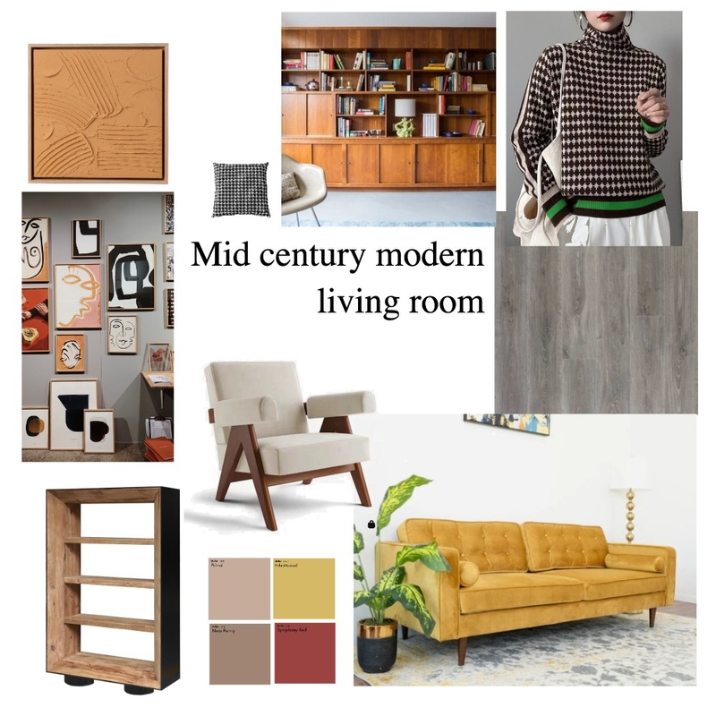 Mid century modern living room Mood Board by kmaggiolo@hotmail.com on Style Sourcebook