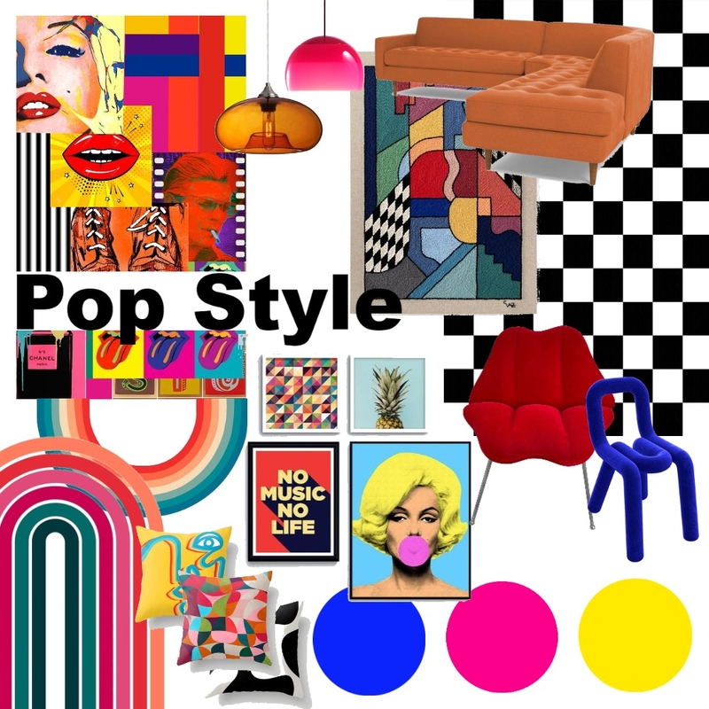 Pop style moodboard Mood Board by Ιωάννα on Style Sourcebook
