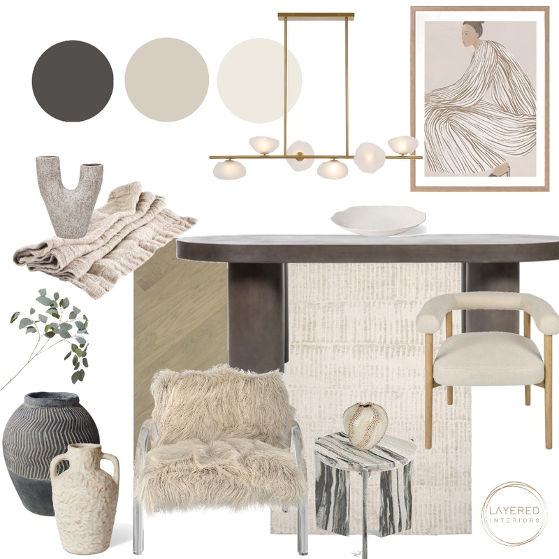 Textural Living Dining Mood Board by Layered Interiors on Style Sourcebook