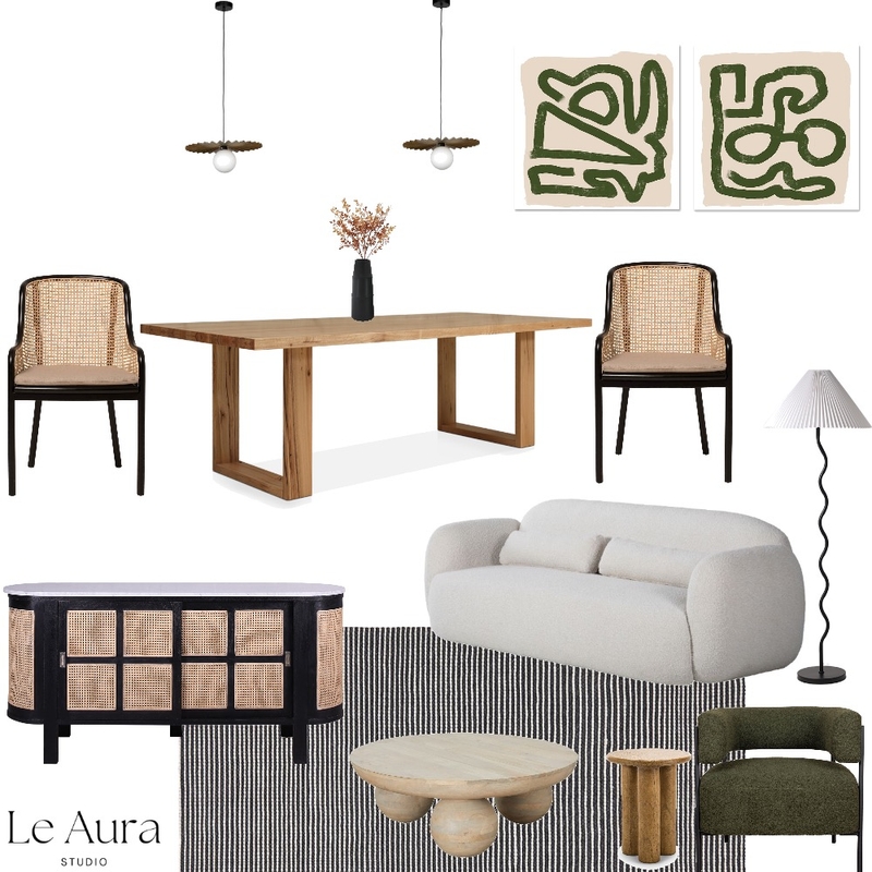 Living and Dining Mood Board by Le Aura Studio on Style Sourcebook