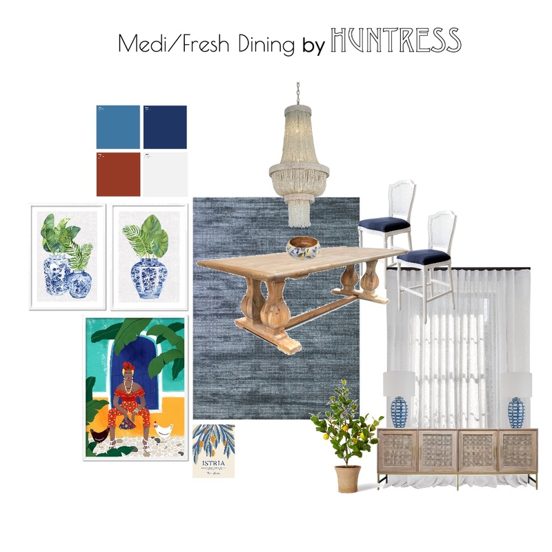 Mediterranean Dining Room Mood Board by the huntress on Style Sourcebook