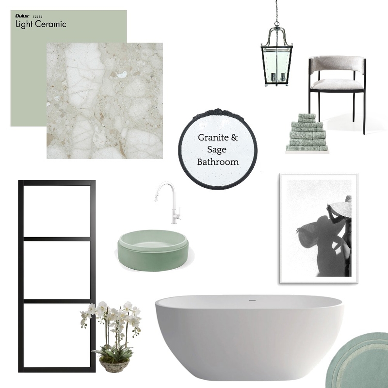 Granite & Sage Bathroom Mood Board by Ciara Kelly on Style Sourcebook