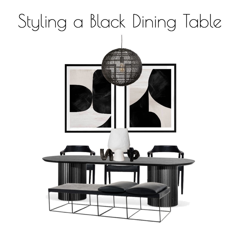 Styling a Black Dining Table Mood Board by Urban Road on Style Sourcebook