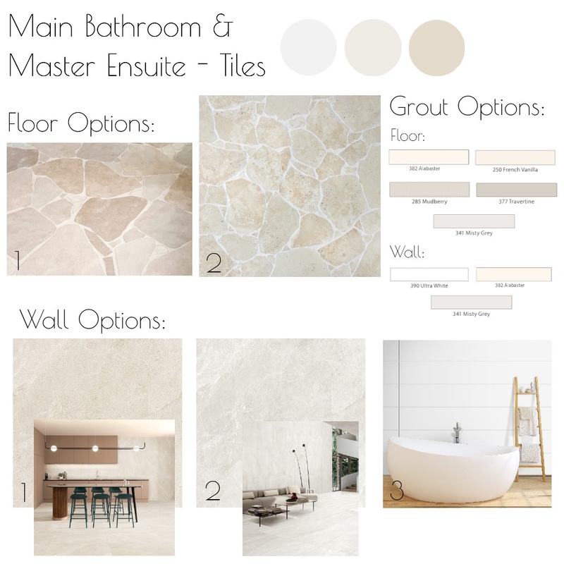 Hunter Valley - Main Bathroom & Master Ensuite Tiles Mood Board by Libby Malecki Designs on Style Sourcebook