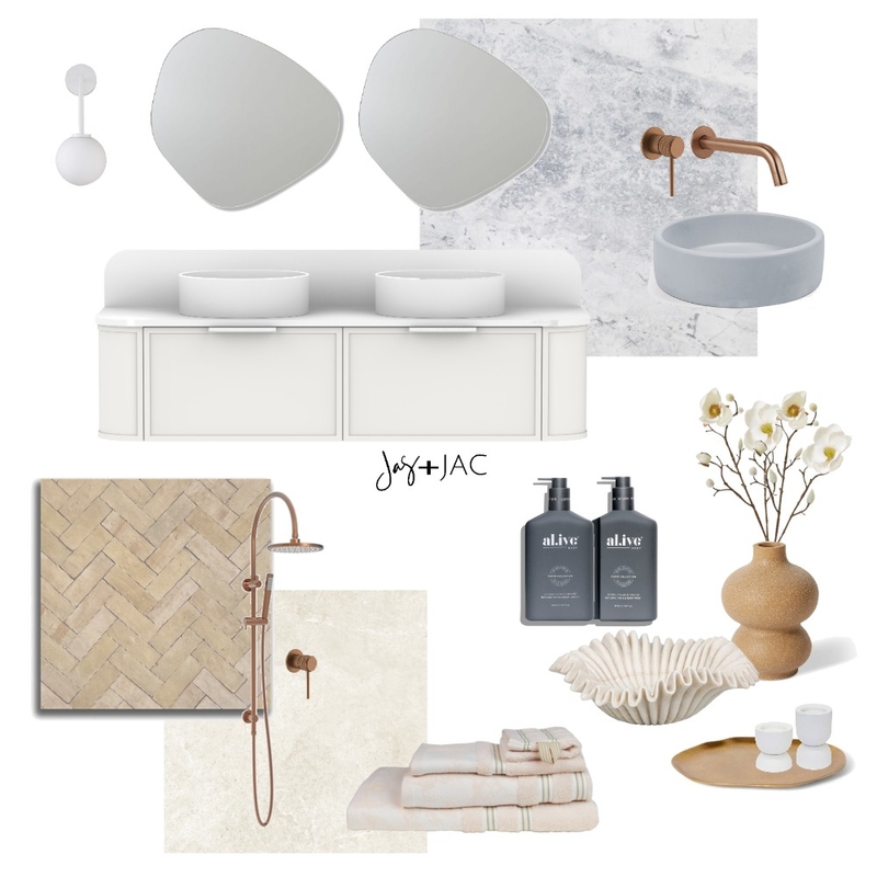 Blue and peach bathroom concept Mood Board by Jas and Jac on Style Sourcebook