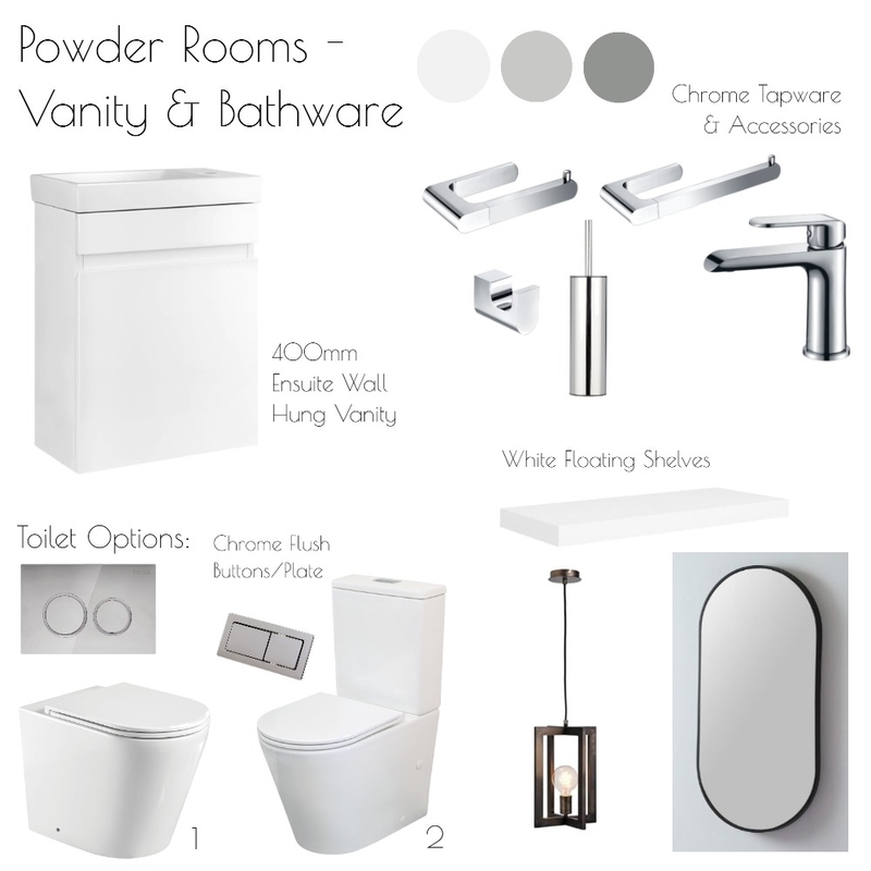 Hunter Valley - Powder Rooms Vanity & Bathware Mood Board by Libby Malecki Designs on Style Sourcebook