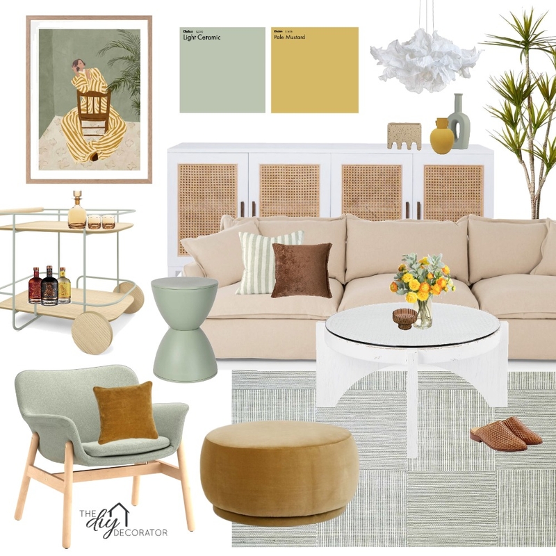Sage & mustard scheme Mood Board by Thediydecorator on Style Sourcebook