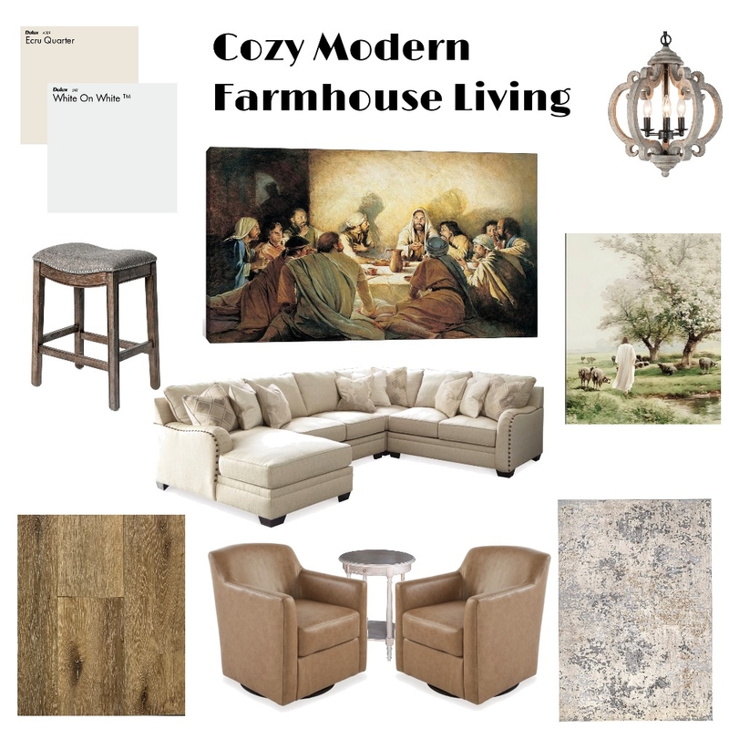 Cozy modern farmhouse living Mood Board by Mary Helen Uplifting Designs on Style Sourcebook