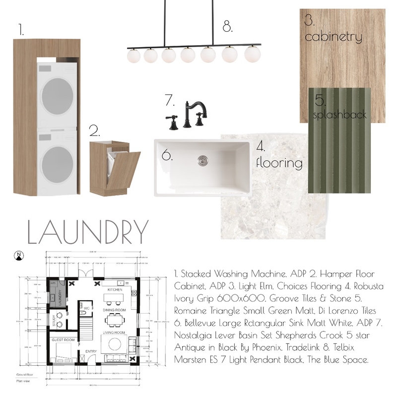 Module 9 laundry Mood Board by Hayley on Style Sourcebook