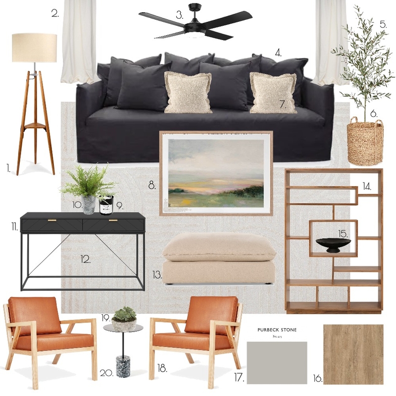 Lived-In Living Room Mood Board by lwood on Style Sourcebook