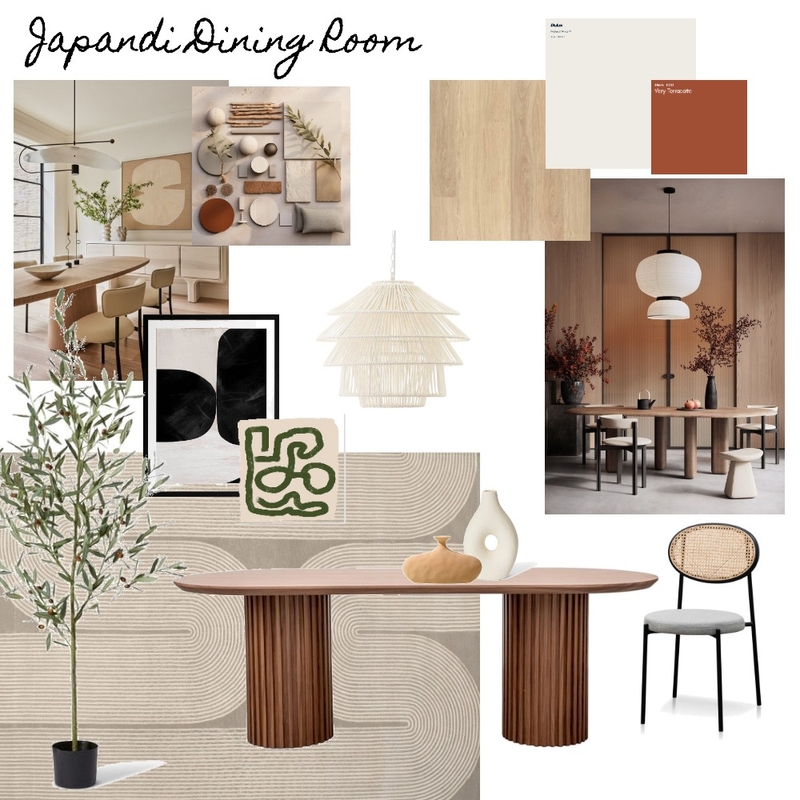 Japandi Dining Room Mood Board by mariaclaramontes on Style Sourcebook