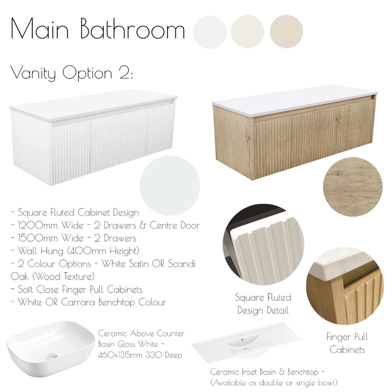 Hunter Valley - Main Bathroom Vanity Option 2 Mood Board by Libby Malecki Designs on Style Sourcebook