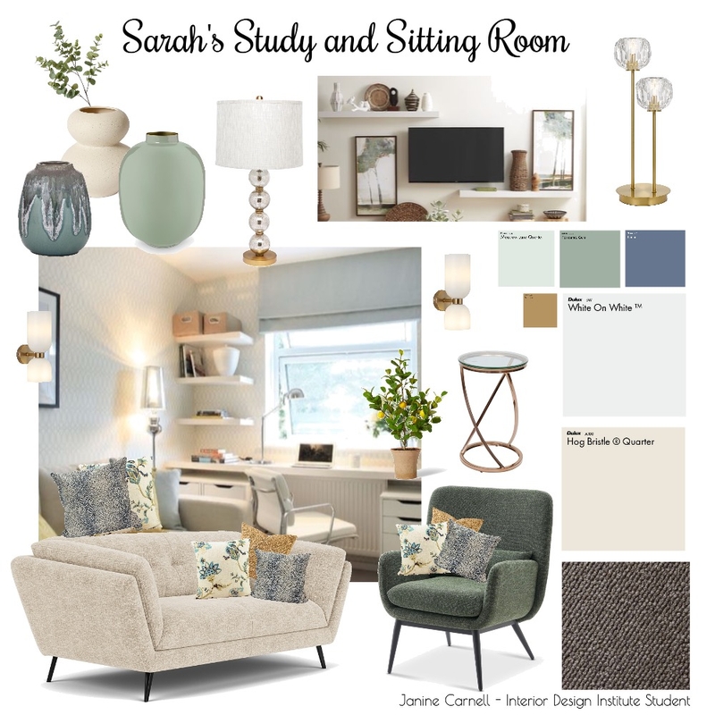 Sarah's Study Mood Board by Ladybird Maldon Design on Style Sourcebook