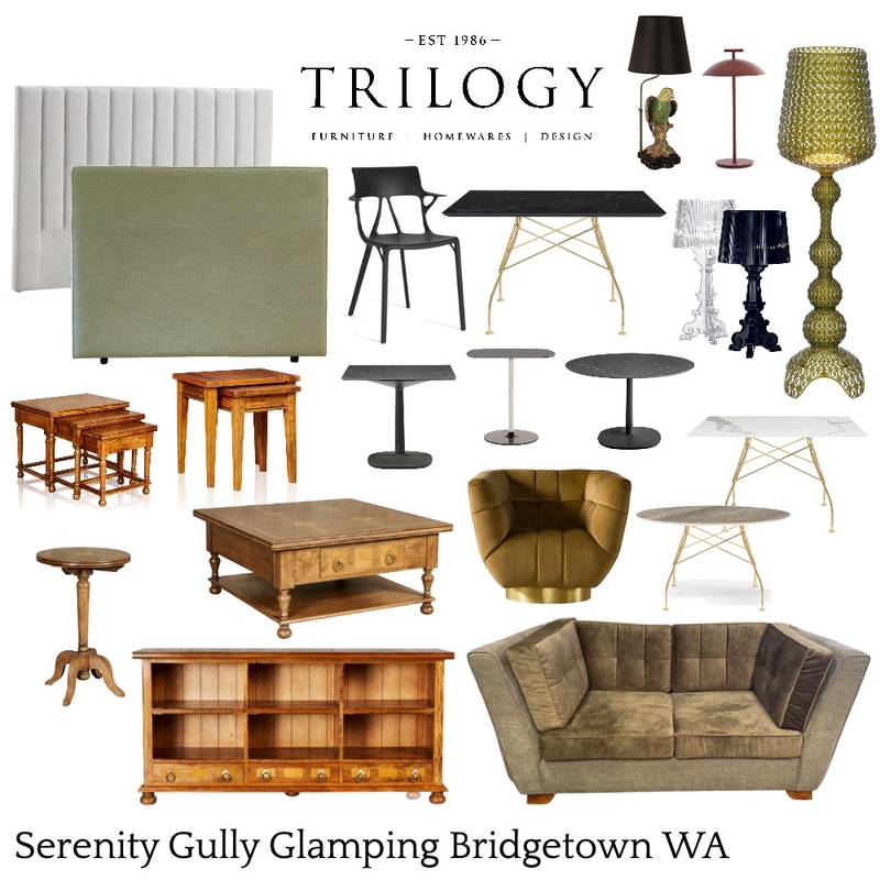 Serenity Gully Glamping Mood Board by Katelyn Scanlan on Style Sourcebook