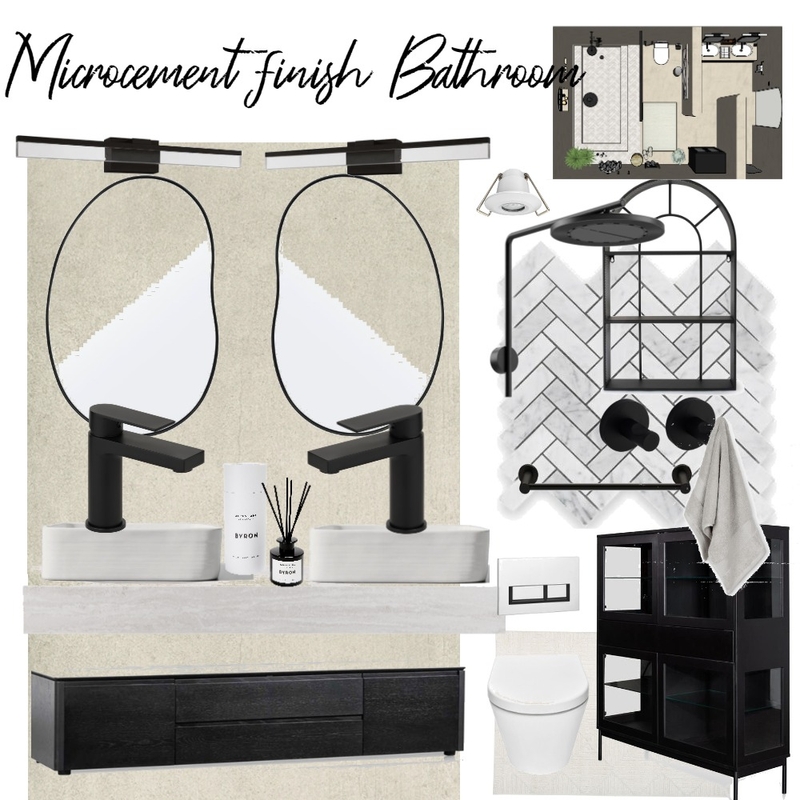 Microcement finish Bathroom Mood Board by sarahm on Style Sourcebook