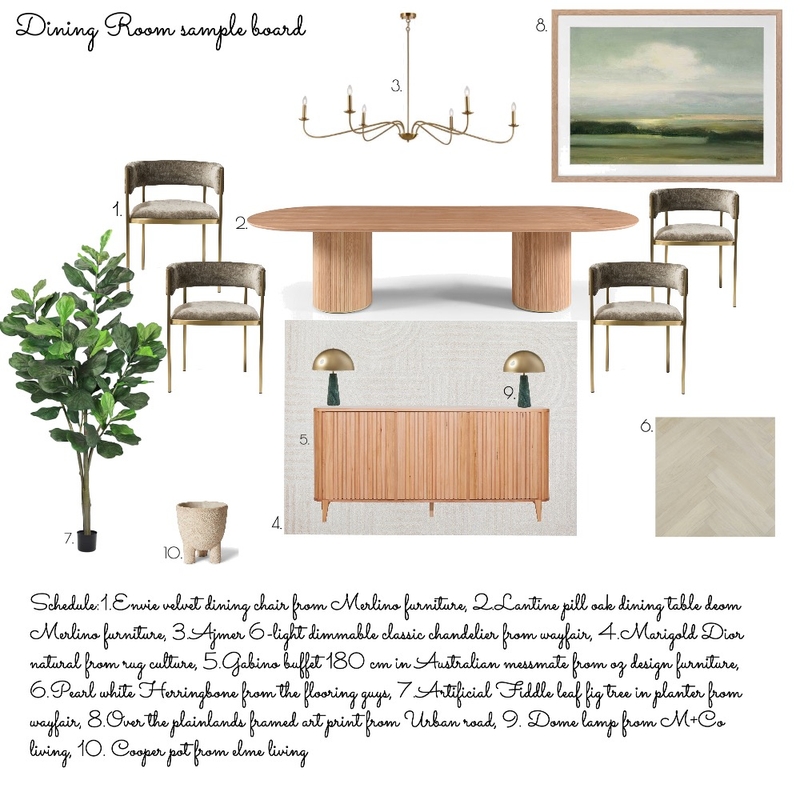 dining room Sample board Mood Board by marwak on Style Sourcebook