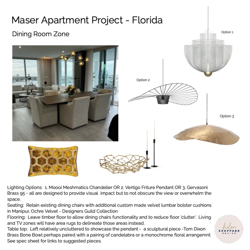 Maser Apartment - Dining Zone Mood Board by Helen Sheppard on Style Sourcebook